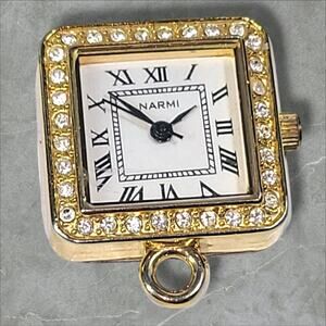 Narmi Watch Charm‎ Model 3693 Rhinestones *Needs Battery